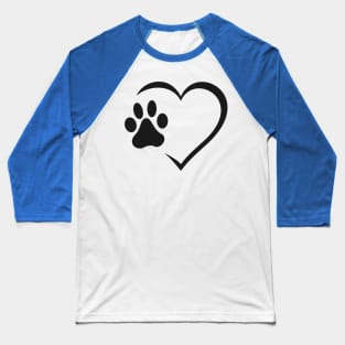 Heart with paw print Baseball T-Shirt